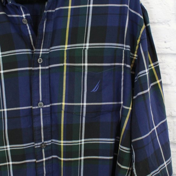 NAUTICA Plaid Long Sleeve Button Down Shirt Size L - Picture 6 of 9